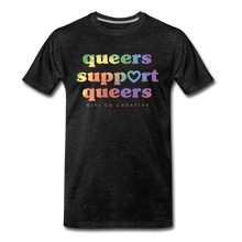 Load image into Gallery viewer, Queers Support Queers Tee | Tie Dye Print - charcoal gray