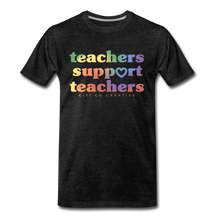Load image into Gallery viewer, Teachers Support Teachers Tee | Tie Dye Print - charcoal gray