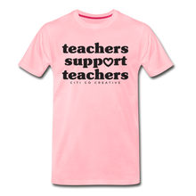 Load image into Gallery viewer, Teachers Support Teachers Tee | Black Print - pink