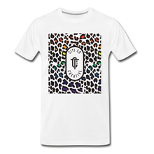 Load image into Gallery viewer, Leopard Citi Co Tee | Rainbow Print - white