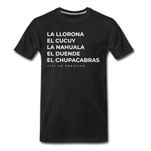 Load image into Gallery viewer, Latinx Folklore Tee | White Print - black