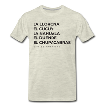 Load image into Gallery viewer, Latinx Folklore Tee | Black Print - heather oatmeal