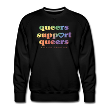 Load image into Gallery viewer, Queers Support Queers Sweatshirt | Tie-Dye Print - black