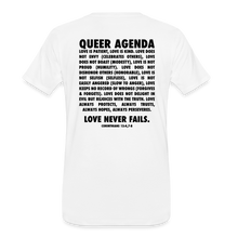 Load image into Gallery viewer, Queer Agenda Tee - Black Print - white
