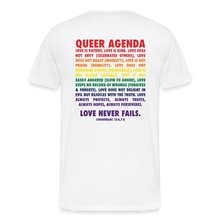 Load image into Gallery viewer, Queer Agenda Tee - Rainbow Print - white
