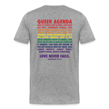 Load image into Gallery viewer, Queer Agenda Tee - Rainbow Print - heather gray