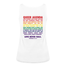 Load image into Gallery viewer, Queer Agenda Fitted Tank - Rainbow Print - white