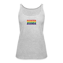 Load image into Gallery viewer, Queer Agenda Fitted Tank - Rainbow Print - heather gray