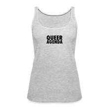 Load image into Gallery viewer, Queer Agenda Fitted Tank - Black Print - heather gray