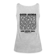 Load image into Gallery viewer, Queer Agenda Fitted Tank - Black Print - heather gray