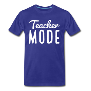 Teacher Mode Tee | White Print - royal blue