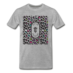 Leopard Citi Co Tee | Neon Print - heather gray
