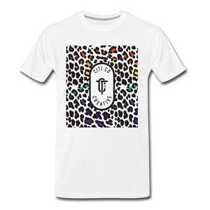Leopard Citi Co Tee | Rainbow Print - white