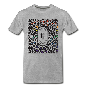 Leopard Citi Co Tee | Rainbow Print - heather gray