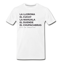 Load image into Gallery viewer, Latinx Folklore Tee | Black Print - white
