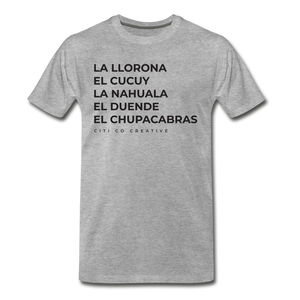 Latinx Folklore Tee | Black Print - heather gray