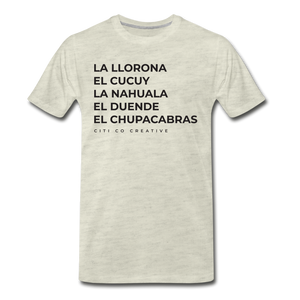 Latinx Folklore Tee | Black Print - heather oatmeal