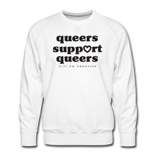 Load image into Gallery viewer, Queers Support Queers Sweatshirt | Black Print - white
