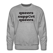 Load image into Gallery viewer, Queers Support Queers Sweatshirt | Black Print - heather gray
