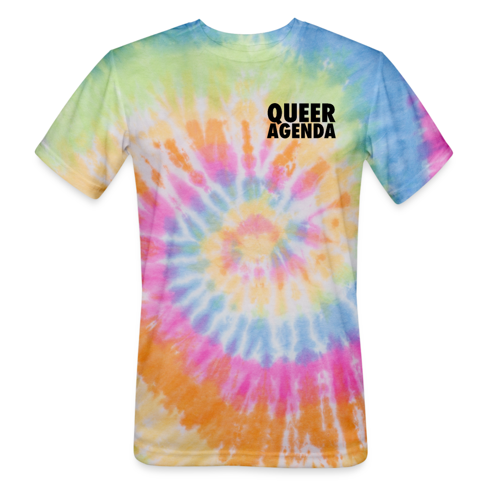 Queer Agenda Tie Dye Tee - rainbow