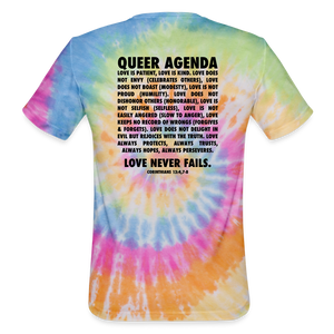 Queer Agenda Tie Dye Tee - rainbow