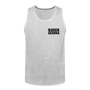 Queer Agenda Classic Tank - Black Print - heather gray