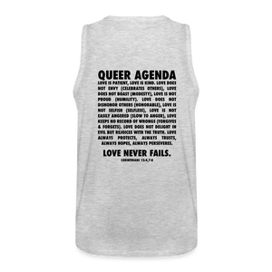 Queer Agenda Classic Tank - Black Print - heather gray
