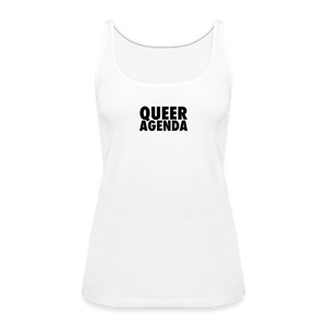 Queer Agenda Fitted Tank - Black Print - white