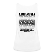 Load image into Gallery viewer, Queer Agenda Fitted Tank - Black Print - white
